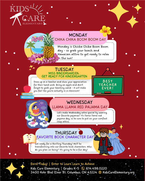 Kids Care Elementary Spirit Week 